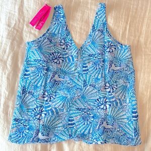 Blue Patterned Tank Top by Lilly Pulitzer
